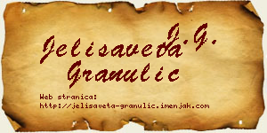 Jelisaveta Granulić vizit kartica